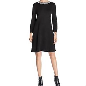 Karl Lagerfeld Pearly Neck Sweater Dress Medium
